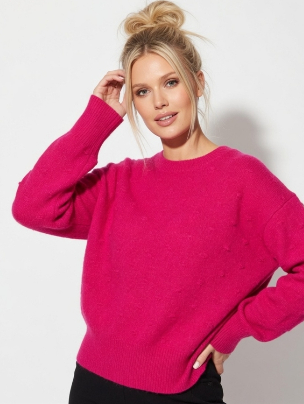NWT Vylette Vibrant Pink Women's Crew Neck Sweater (SIZE:XXL)